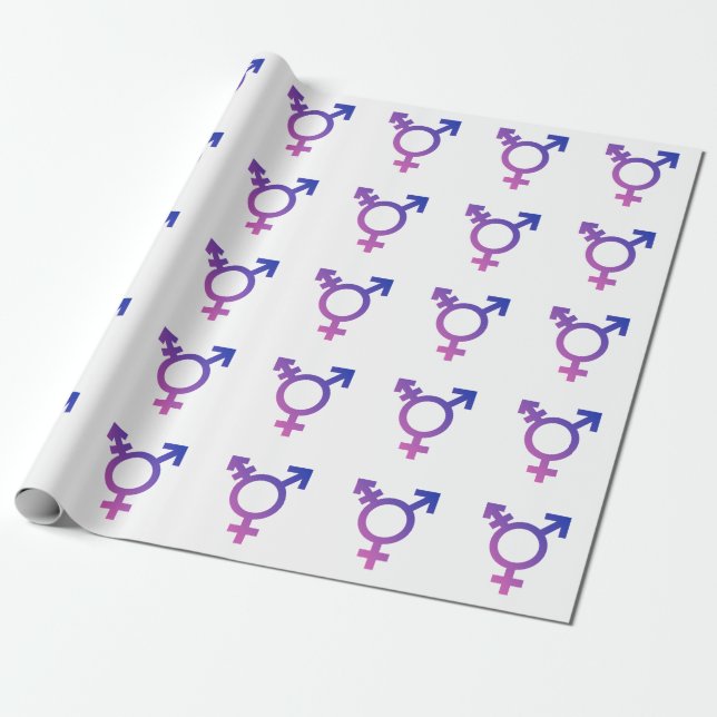 Papel De Regalo Símbolo de Orgullo Trans (Desenrollado)