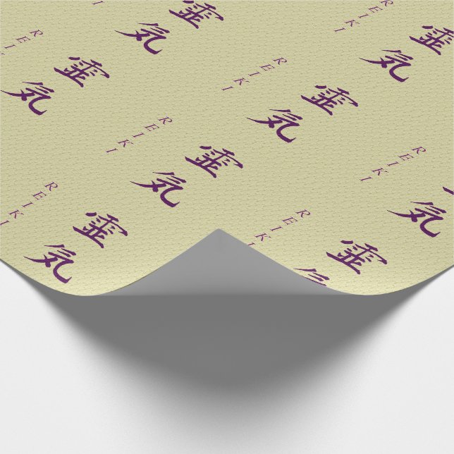 Papel De Regalo Símbolo de Reiki en morado (Esquina)