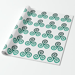 Papel De Regalo Símbolo de Triskele verde