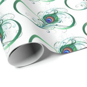 Papel De Regalo Símbolo infinito con pluma de pavo real