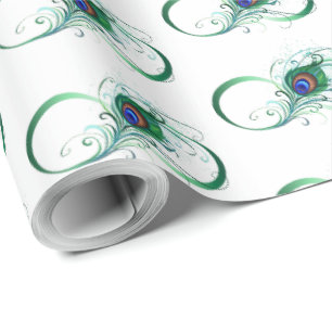 Papel De Regalo Símbolo infinito con pluma de pavo real