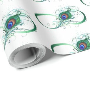 Papel De Regalo Símbolo infinito con pluma de pavo real