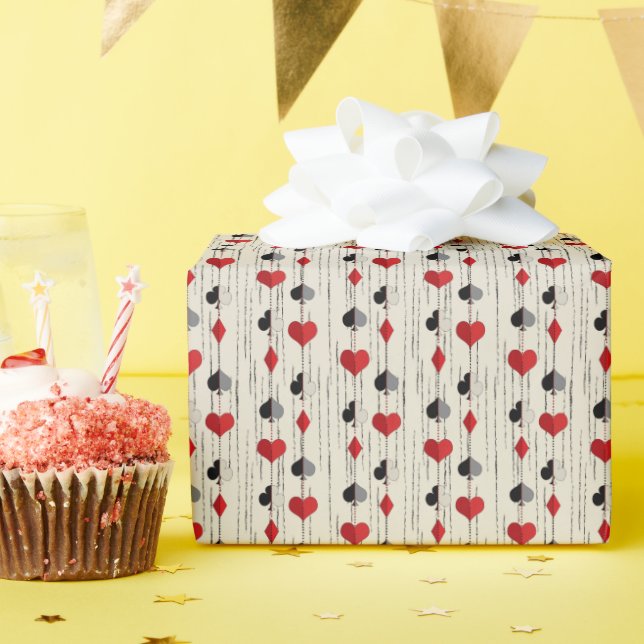 Papel De Regalo Símbolos de cartas de póquer (Fiesta de cumpleaños )