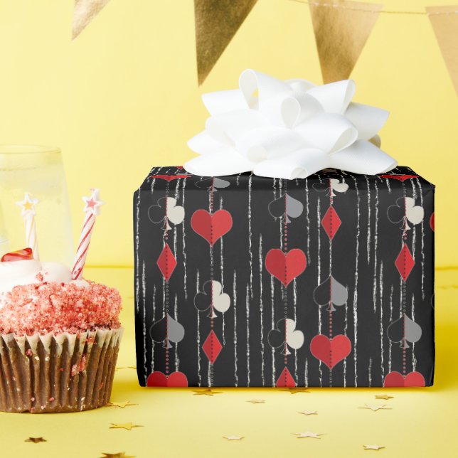 Papel De Regalo Símbolos de cartas de póquer. (Fiesta de cumpleaños )