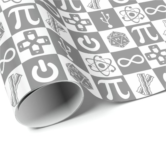Papel De Regalo Símbolos de geek (Esquina del rollo)