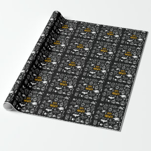 Papel De Regalo Símbolos de Halloween dibujados a mano, colección