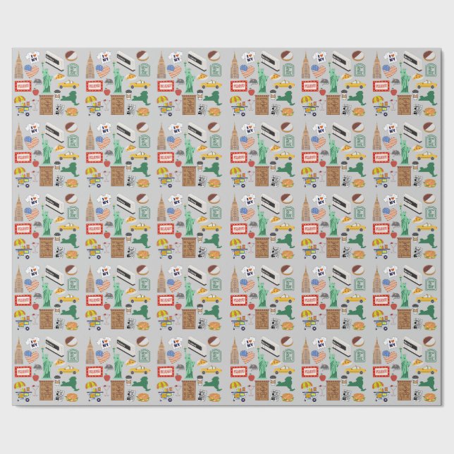 Papel De Regalo Símbolos de la ciudad de Nueva York (Costura)