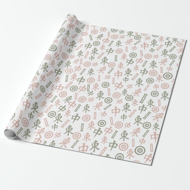 Papel De Regalo Símbolos de Mahjong (Desenrollado)