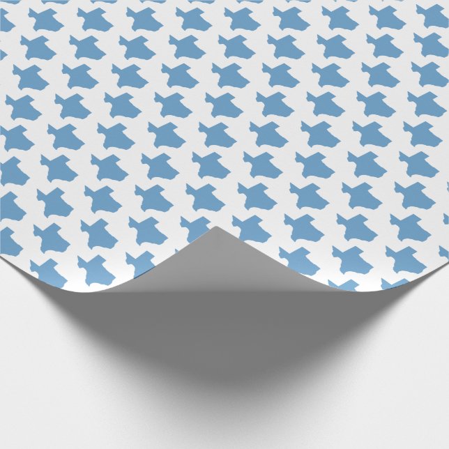 Papel De Regalo Símbolos de Texas, estado de Texas, azul (Esquina)