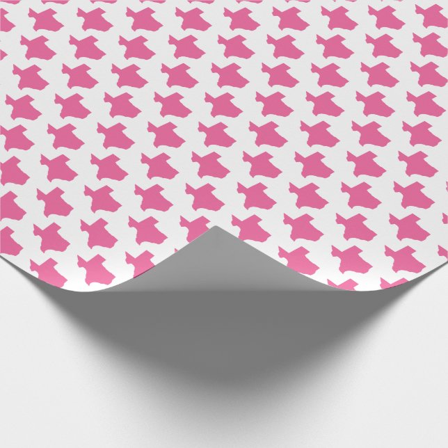 Papel De Regalo Símbolos de Texas, estado de Texas, rosa (Esquina)