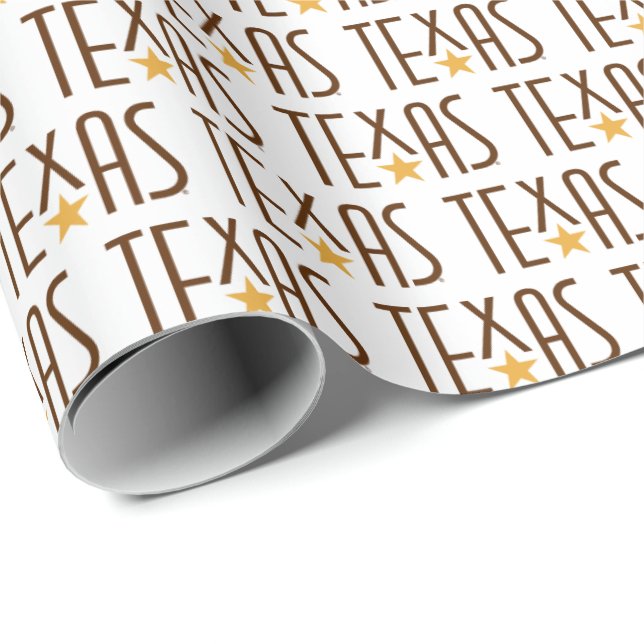 Papel De Regalo Símbolos de Texas, Texas y Star Brown (Esquina del rollo)