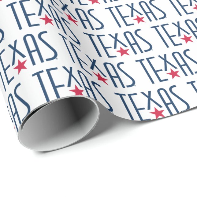 Papel De Regalo Símbolos de Texas, Texas y Star Navy (Esquina del rollo)