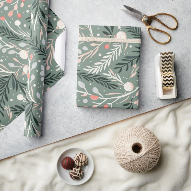 Papel De Regalo Símbolos de vacaciones de patrones temáticos de na (Artesanía)