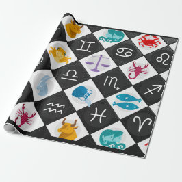 Papel De Regalo Símbolos zodiacales Rótulos Horoscopio Astrología