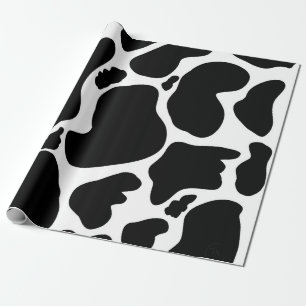 Papel De Regalo Simple Black Cow Spots Animal