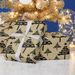 Papel De Regalo Simple Christmas Tree Pattern Golden Black Holiday<br><div class="desc">Papel de envolvimiento de vacaciones en el árbol de Navidad simple dorado y negro</div>