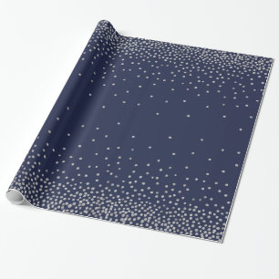 Papel De Regalo Simple confetti plateado sobre estilo navideño
