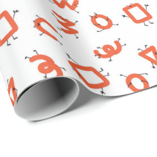 Papel De Regalo Simple geometría juguetón alfabeto carácter niño p