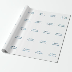 Papel De Regalo simple letra inicial monograma añada su nombre