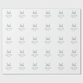 Papel De Regalo simple minimal happy new year monogram gray name 