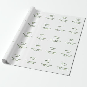 Papel De Regalo Simple minimal verde añade tu texto nombre foto pe
