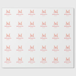 Papel De Regalo simple mínimo mejor Abuela nunca texto de monogram