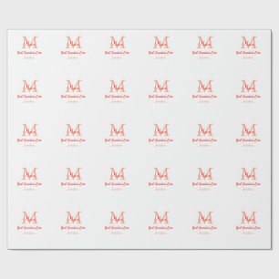Papel De Regalo simple mínimo mejor Abuela nunca texto de monogram