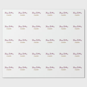 PAPEL DE REGALO SIMPLE MÍNIMO.NOMBRE DE BEBÉ FELIZ CUMPLEAÑOS 