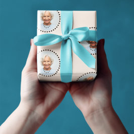 Papel De Regalo Simple Moda divertida Editable Round Photo Polka D