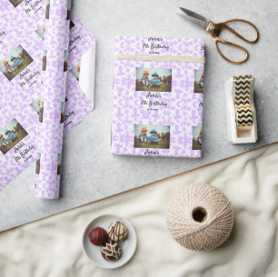 Papel De Regalo simple morado brillo purpurina cumpleaños añadir