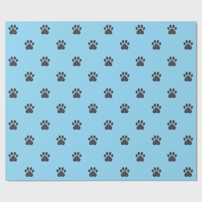 Papel De Regalo Simple Paw Print Pattern Wrapping Paper (Superficie plana)