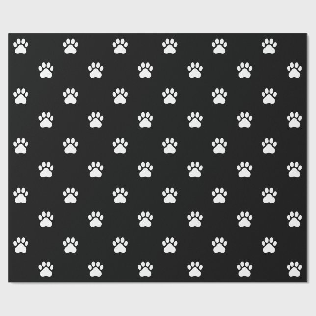 Papel De Regalo Simple Paw Print Pattern Wrapping Paper (Superficie plana)