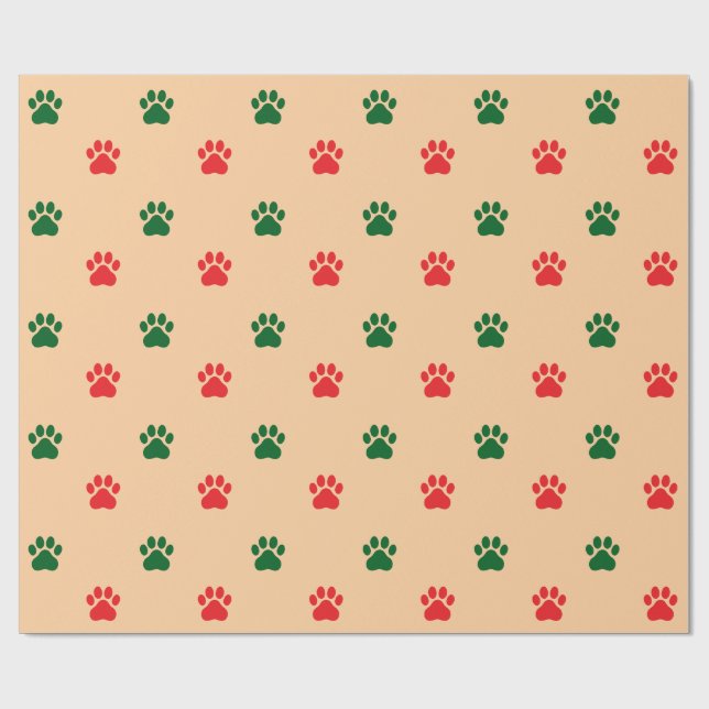 Papel De Regalo Simple Paw Print Pattern Wrapping Paper (Superficie plana)