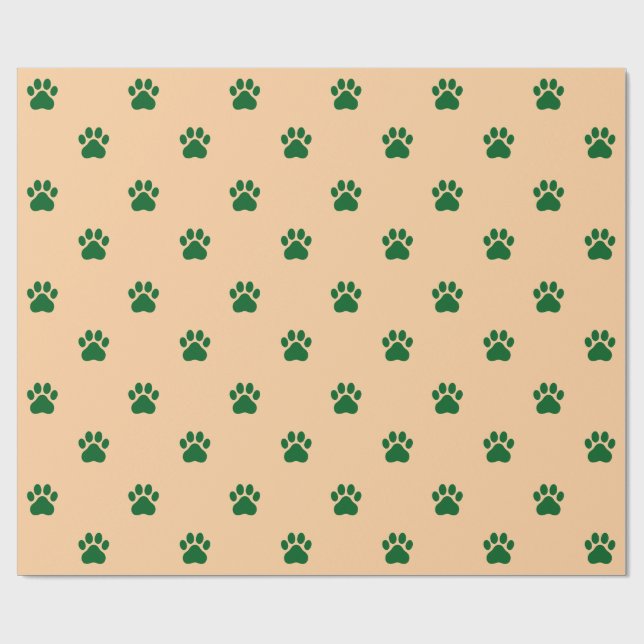Papel De Regalo Simple Paw Print Pattern Wrapping Paper (Superficie plana)