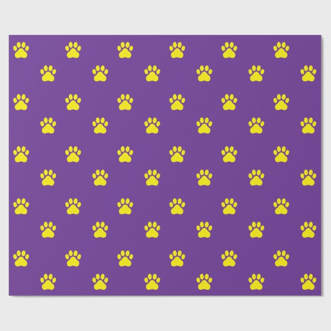 Papel De Regalo Simple Paw Print Pattern Wrapping Paper (Superficie plana)