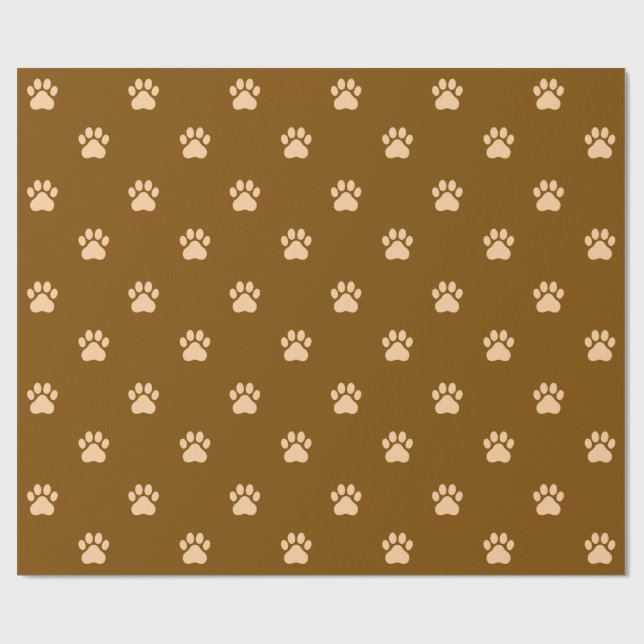Papel De Regalo Simple Paw Print Pattern Wrapping Paper (Superficie plana)