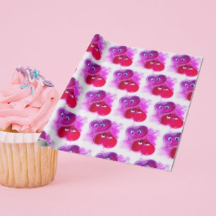 Papel De Regalo Simple Red Purple Love Heart Color Blanco Cumpleañ