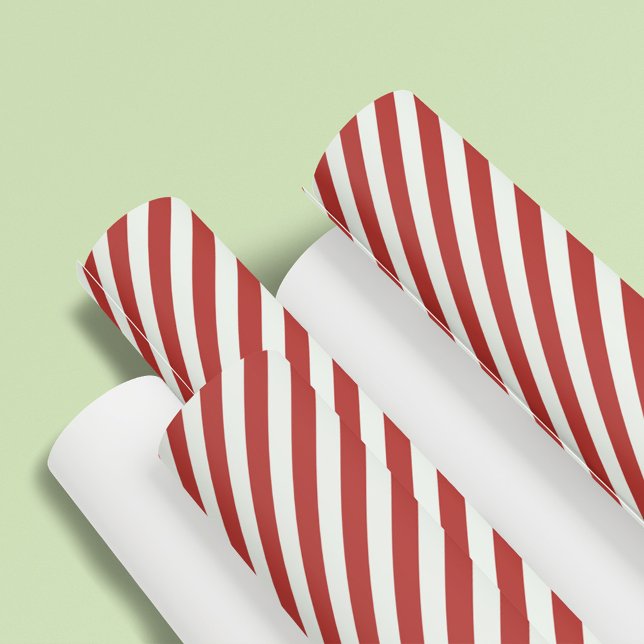 Papel De Regalo Simple Red Whimsical Strike Cute Diversión Minimal (Simple minimalist red striped basic pattern wrapping paper. )