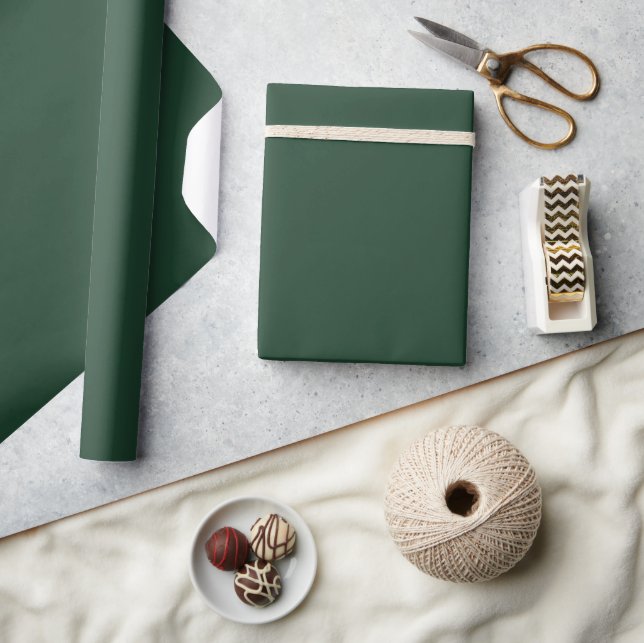 Papel De Regalo Simple Verde Bosque Oscuro (Artesanía)