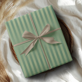 Papel De Regalo Simple Vintage Oliva Verde Salvia Degradado Rayado