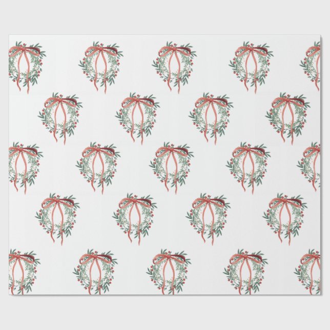 Papel De Regalo Simple Wreath Wrapping Paper (Superficie plana)