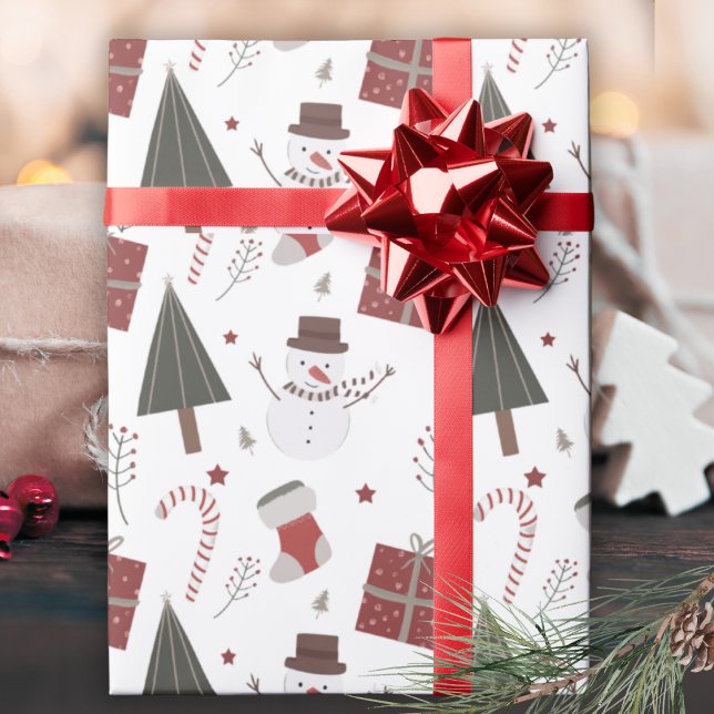 Papel De Regalo Simplemente Clásico País Navidad Nostálgico  (Simply Classic Country Christmas Nostalgic Wrapping Paper)