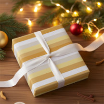 Papel de regalo simplemente de rayas de oro a plat