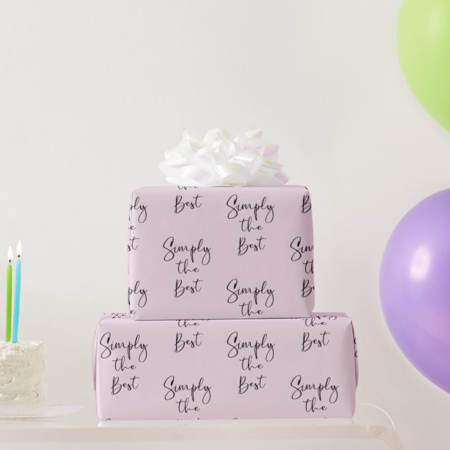 Papel De Regalo Simplemente la Mejor Cotización Rosa Claro  (Regalos de fiesta)