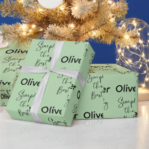 Papel De Regalo Simplemente la Mejor Luz Verde Personalizada