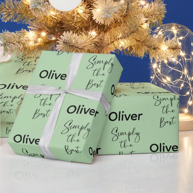 Papel De Regalo Simplemente la Mejor Luz Verde Personalizada (Vacaciones)