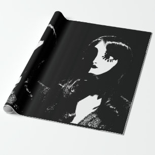 Papel De Regalo Sin City Style Woman - Sobre fondo negro