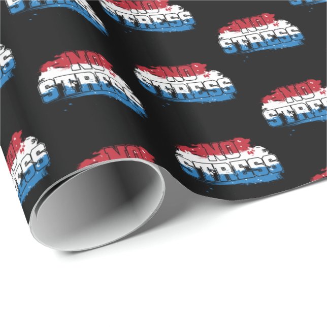 Papel De Regalo Sin estrés - Mentalidad positiva azul rojo (Esquina del rollo)