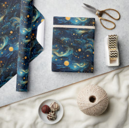 Papel De Regalo Sinfonía cósmica: Diseño de Arte de Música Celesti