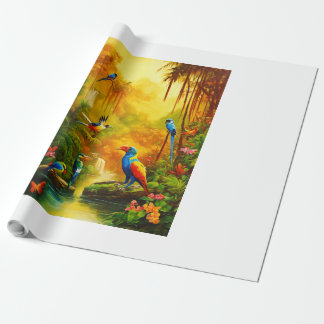Papel De Regalo "Sinfonía de la jungla de Dragon: pintura de aceit